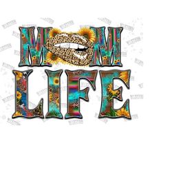 Mom Life Sunflower Leopard Lips Png, Mom Life Png, Western Design, Mom Life Cowhide Png, Mom Png, Leopard Lips Png, Sublimation Designs