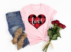 Love Shirt PNG, Love Buffalo Plaid Shirt PNG, Love Heart Shirt PNG, Heart Shirt PNG, Valentines Day Shirt PNG, Couple Ma