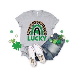 Lucky Shirt PNG, Lucky Rainbow Shirt PNG, Clover Shirt PNG, Lucky Rainbow Cheetah Shirt PNG, St Patricks Day Shirt PNG,