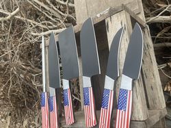 Chef Set American Kitchen knives set USA Flage Beautiful, Anniversary gift