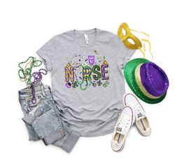 Mardi Gras Nurse Shirt PNG, Mardi Gras Nurse SweatShirt PNG, Nurse Festival TShirt PNG, Fat Tuesday Shirt PNG, Nurse App
