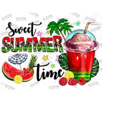 Sweet summer time png sublimation design download, summer png design, hello summer png, coffee summer png, summer fruits png,sublimation Png
