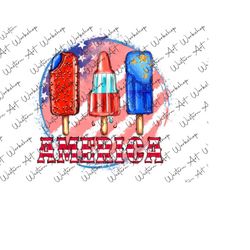 America Ice Lolly With Background Png, Patriotic Ice Cream Sublimation png Design Download, 4th July kids png, Patriotic