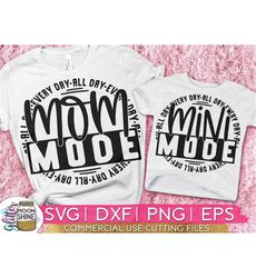 Mom and Mini Mode Set of 2 svg eps dxf png Files for Cutting Machines Cameo Cricut, Matching, Sublimation Design, Mom, S