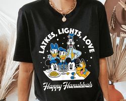 Vintage Mickey And Friends Happy Hanukkah Shirt, Disney Holiday T-shirt, Disneyland Festival Family Trip Gift