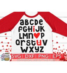 I Heart U Cute Alphabet svg eps png dxf cutting files for silhouette cameo cricut, Valentine's Day, Cute, Funny, Sublima