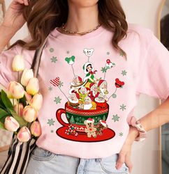 Disney Snow White and Seven Dwarfs Christmas Coffee Cup Balloon Matching Santa Costume Shirt, Disneyland Christmas Holid