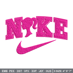 nike barbie embroidery design, logo embroidery, embroidery file, logo design, logo shirt, digital download.