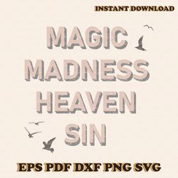 Magic Madness Heaven Sin Blank Space Lyrics SVG File