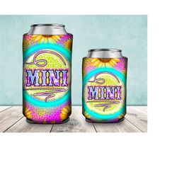 western mini can cooler png sublimation design, mini can holder, western mama  12oz. can cooler template, tie dye mini can cooler png