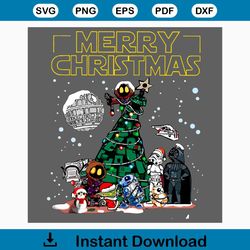 Disney Star Wars Merry Christmas PNG Sublimation Download