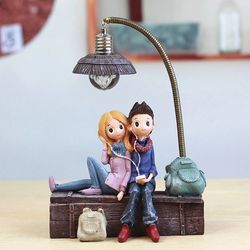 Creative Boys And Girls Night Lamp,  Couple Character Ornaments With LED Light, decorative object to display in room