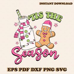 Retro Tis The Season Christmas Light Gingerbread SVG File