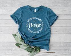 Circle Nurse Compassionate Smart Strong, Healthcare Workers Shirt Png, Medical Shirt Pngs, Inspirational Nurse Shirt Png