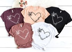 Custom Text Heart Line Shirt Png, Double Heart Shirt Png, Your Name Heart Line Shirt Png, Custom Grandma Shirt Png, Pers