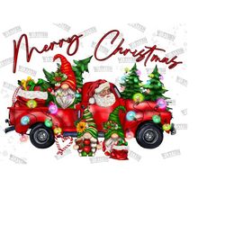 Merry Christmas Santa Gnome Truck Png Sublimation Design, Christmas Png, Christmas Truck Png, Christmas Gnome Png, Santa, Digital Download