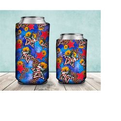 American Star Can Cooler PNG, Star Can Cooler PNG Sublimation Design, 12 oz. Can Cooler Template, Can Cooler PNG, 15oz Can Cooler Design