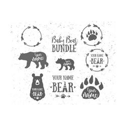 baby bear svg, baby bear bundle svg, bundle baby bear svg, baby bear svg, mama bear svg, svg files for cricut, add your name svg, silhouette