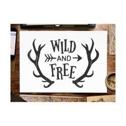 Wild and Free SVG Files Wild and Free Svg Cut file Baby Svg Horn svg file Baby SVG file Horn svg Silhouette Cricut Svg Baby file T-shirt Svg