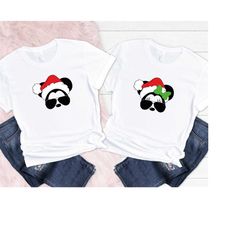 Disney Santa Hat Mickey And Minnie Christmas Couple Shirt, Disney Holiday Family Matching Shirt, Disneyland Shirt, Chris