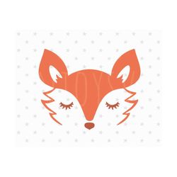 Little Fox Svg, Fox svg, Cute Fox Svg, Foxy svg, Baby fox svg, Little Fox SVG, Fox with eyelashes svg, Woodland Animal svg, Sleeping fox svg