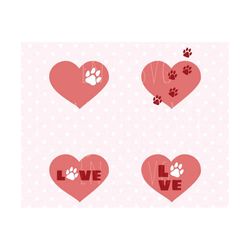 Heart Love Pets SVG Cat SVG Dog svg Pet svg Love svg Puppy svg paw svg Paw print svg file Cricut Cutting Files Svg Cameo Silhouette svg DXF