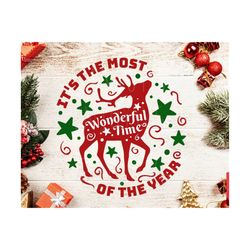 It's the most Wonderful Time of the year svg, Merry Christmas SVG, Christmas Deer svg, cut file, Cricut, Winter Svg File, Wonderful Time svg