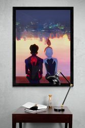 Spider Man Across the spiderverse minimalist poster, miles and Gwen poster, digital download.jpg