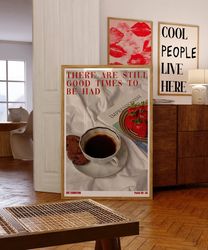 Coffee Poster, Retro Wall Art, 70s Print, Psychedelic Art, Funky Wall Decor, Trippy Art, Aesthetic Print, Trendy Wall Ar