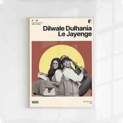 Dilwale Dulhania Le Jayenge - Premium Matte Paper Poster  Swiss style  Bollywood movie posters Digital Download.jpg