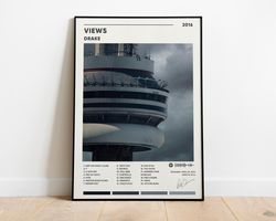 Drake Views Album Cover Poster, Drake Views Poster Print, Digital Download, Drake Poster, Music Gift Album Cover Autogra