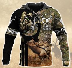 Elk Hunting Black 3D All Over Print | Hoodie | Unisex | Full Size | Adult | Colorful | HT5156
