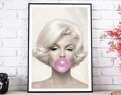 Marilyn Monroe Bubble Gum, Marilyn Monroe Poster - Art Deco, Canvas Print, Gift Idea, Print Buy 2 Get 1 Free.jpg
