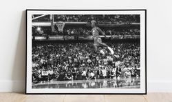 Michael Jordan Basketball Photo Poster, Michael Jordan Dunk Poster - Art Deco, Canvas Print, Gift Idea, Print Buy 2 Get