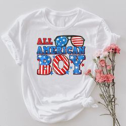 All American Boy TShirt PNG,, Kids 4th July Gifts, All American Boys Tee, America Flag Boys Shirt PNGs, Liberty Of USA S