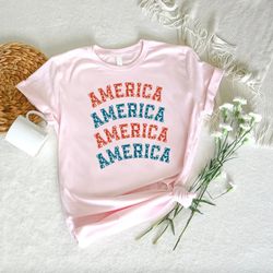 America Shirt PNGs, 4th Of July Gifts, Retro USA TShirt PNG for Women, Stars And Stripes Tee, Independence Day Mom Shirt