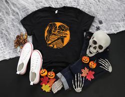 Gay Halloween Tee, LGBTQ Halloween TShirt PNG, LGBTQ Gift, Aesthetic Skeleton Lesbian Couple Shirt PNG, Kissing Skeleton