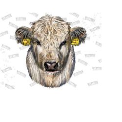 White Baby Cattle Sublimation Png File, Baby Cow Png, Western Cow Png, Hand Drawing, Watercolor Baby Cow Png,Farm Cow Png,Sublimation Design