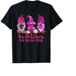 In October We Wear Pink Gnomes Breast Cancer Awareness PNG