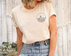 Mountains t-Shirt Png, Hand Drawn Mountain Hiking TShirt Png, Graphic Design Tee, Camping Tee, Outdoor Graphic Shirt Png