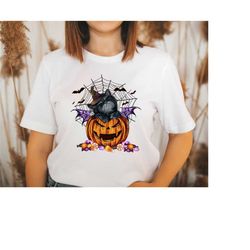 Pumpkin and Black Cat Tee, Pumpkin, Black cat, Halloween,  Pumpkin Shirt, Black Cats Shirt, Spooky Season,  Fall shirt,