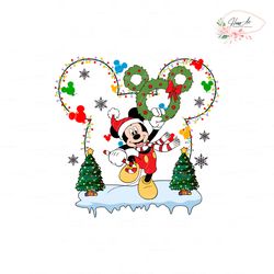 Funny Christmas Light Mickey Head SVG File For Cricut