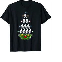 Bigfoot Christmas Tree Shirt Men Boys Kids Sasquatch Santa PNG