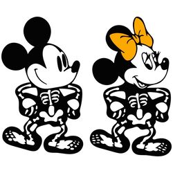 Mickey And Minnie Skeleton Bodies SVG, Halloween Svg