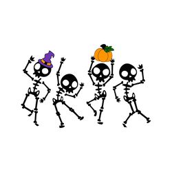 Halloween Skeletons Dancing Logo SVG, Funny Halloween SVG
