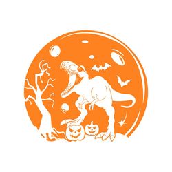 Halloween Dinosaur Pumpkin Logo SVG, Funny Halloween SVG