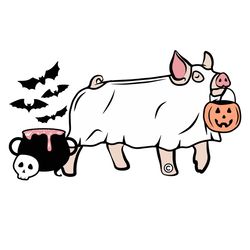 Cute Ghost Pig Witch Pumpkin Halloween Bat SVG