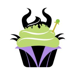 Mistress Inspired Maleficent Cupcake Logo SVG