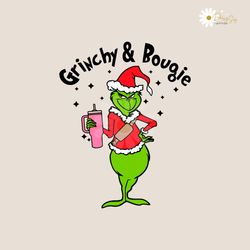 Santa Grinchy And Bougie Pink Tumbler SVG Cricut Files