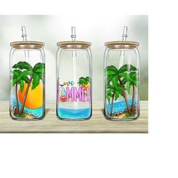 Love Summer 16oz Libbey Glass Png, 16oz Libbey Cup, Libbey Cup Png Sublimation Design, Summer Design Png, Digital Downlo